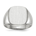14k White Gold 13.5mm x14.5mm Open Back Men's Signet Ring