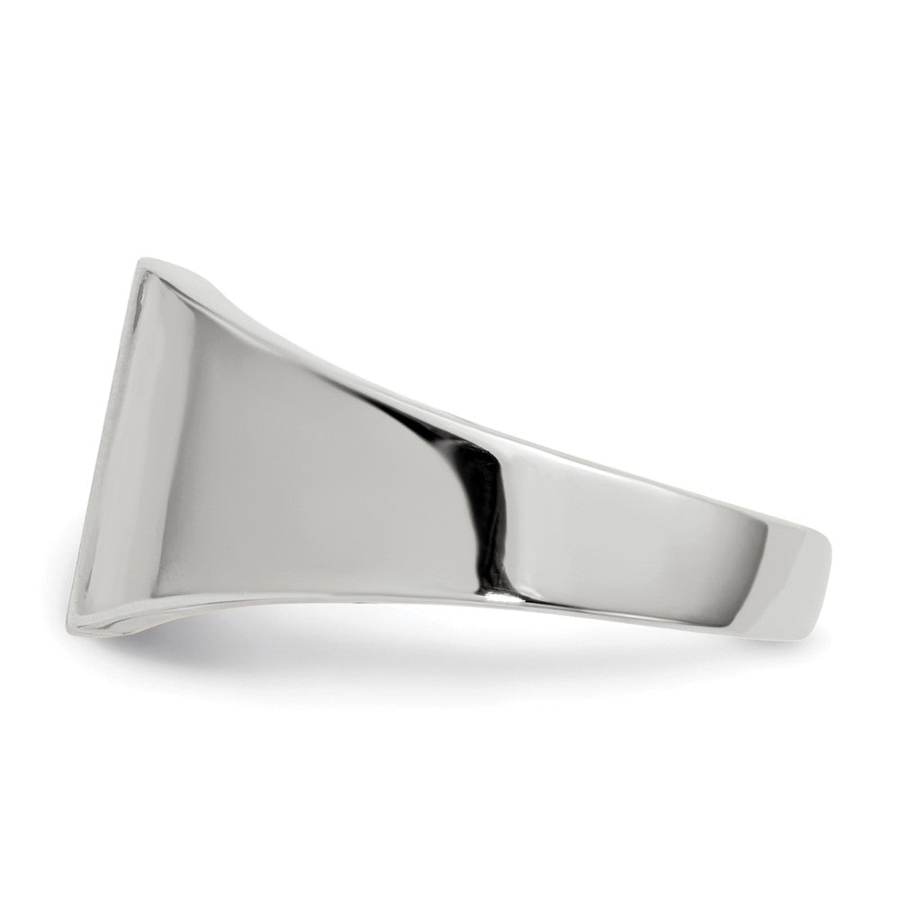 14k White Gold 8.5x9.5mm Closed Back Signet Ring