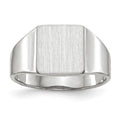 14k White Gold 8.5x9.5mm Closed Back Signet Ring
