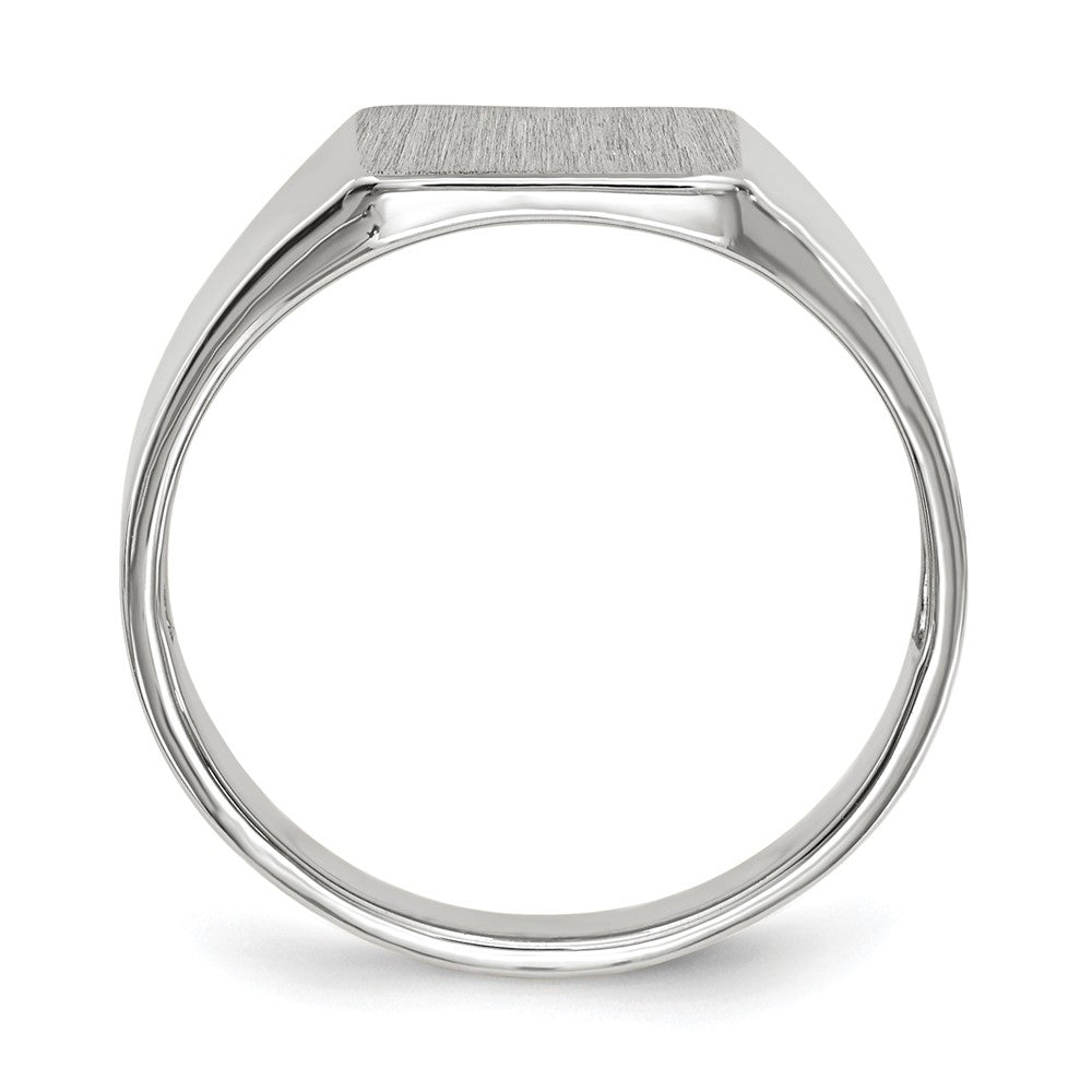 14k White Gold 8.5x9.5mm Open Back Signet Ring