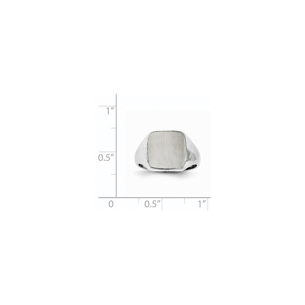 14k White Gold 8.5x9.5mm Open Back Signet Ring