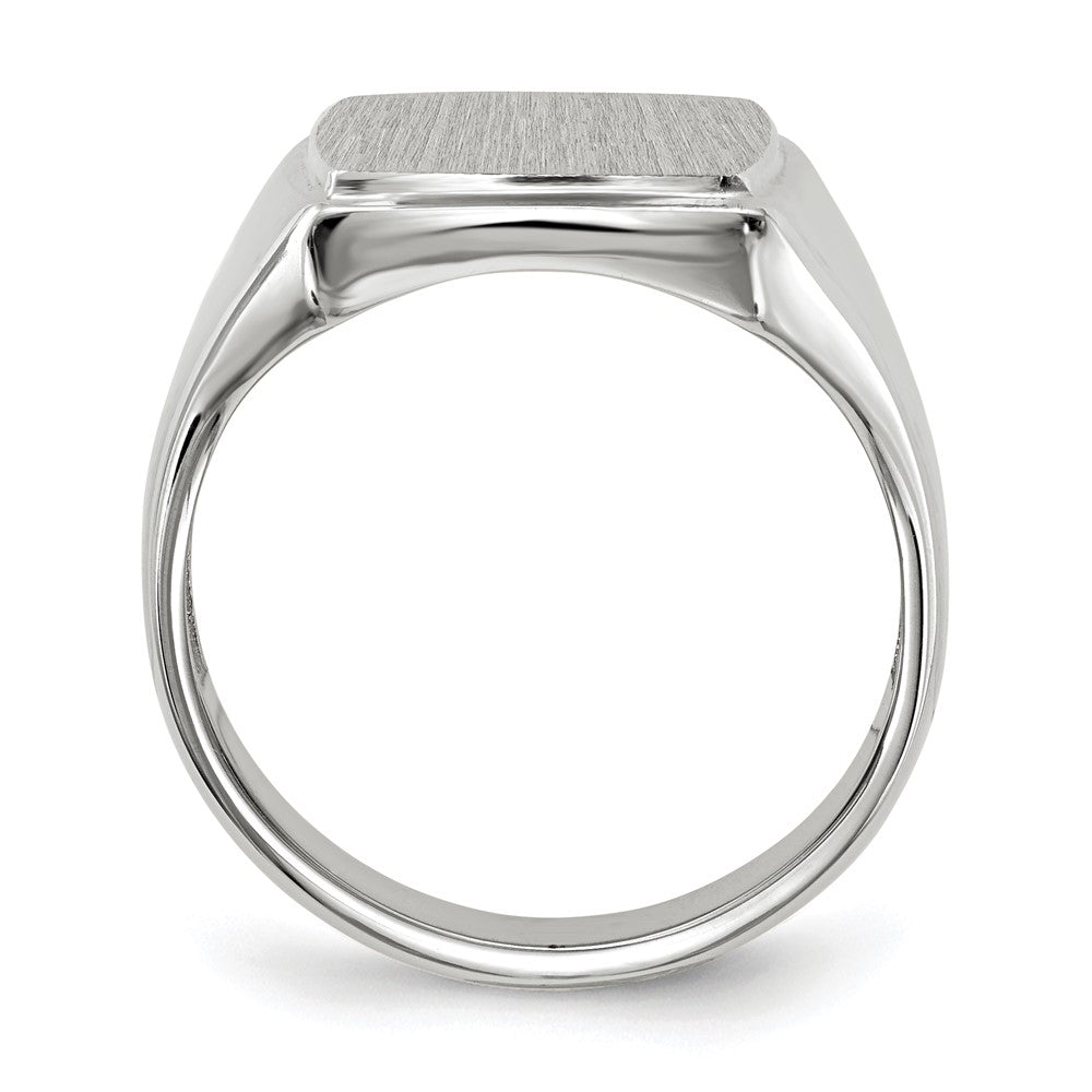 14k White Gold 13.0x15.0mm Open Back Mens Signet Ring