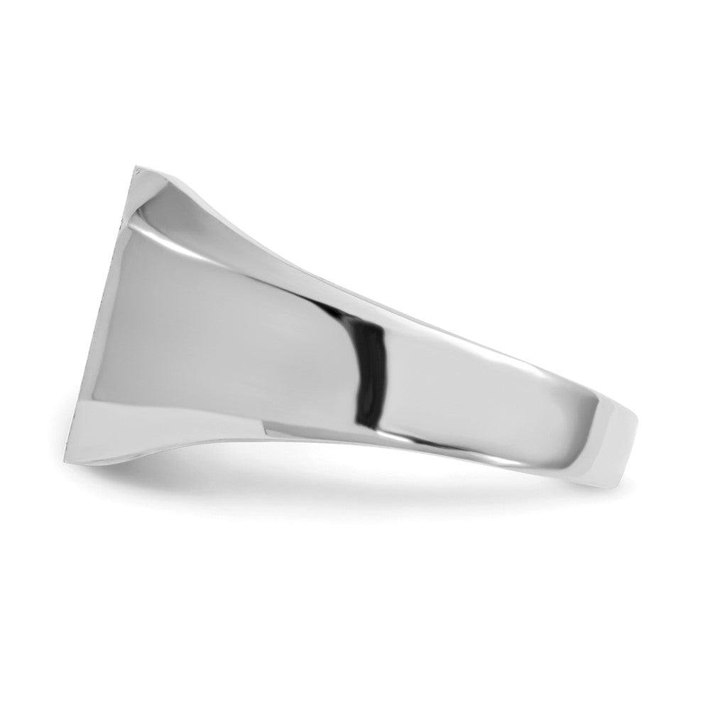 14k White Gold 12.5x11.5mm Open Back Signet Ring
