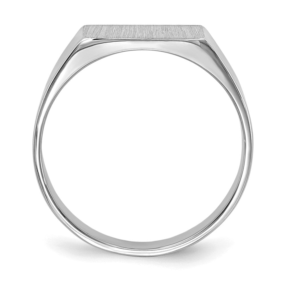 14k White Gold 10.5x5.5mm Closed Back Signet Ring