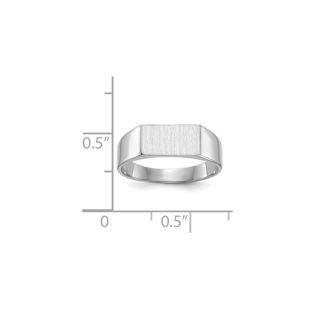 14k White Gold 10.5x5.5mm Closed Back Signet Ring