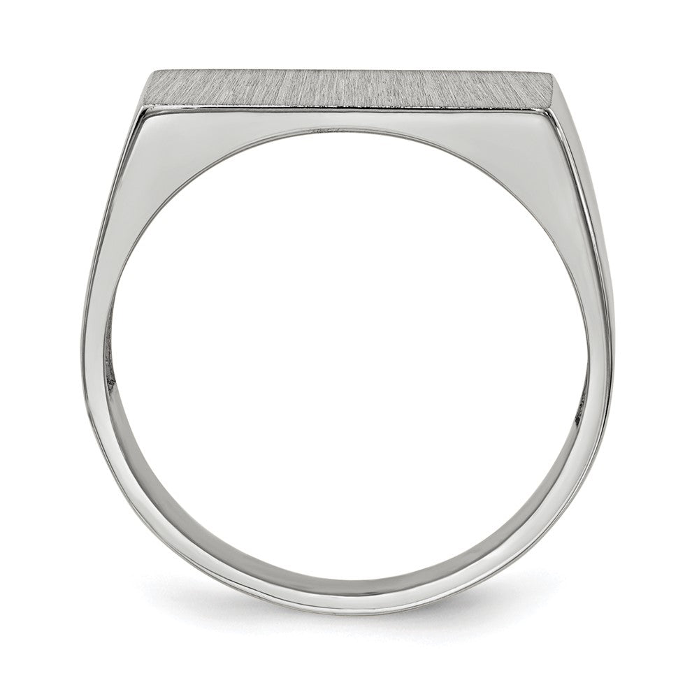14k White Gold 16.5x8.0mm Closed Back Signet Ring