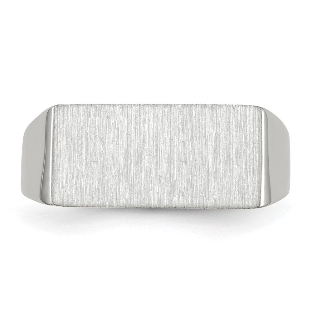 14k White Gold 16.5x8.0mm Closed Back Signet Ring