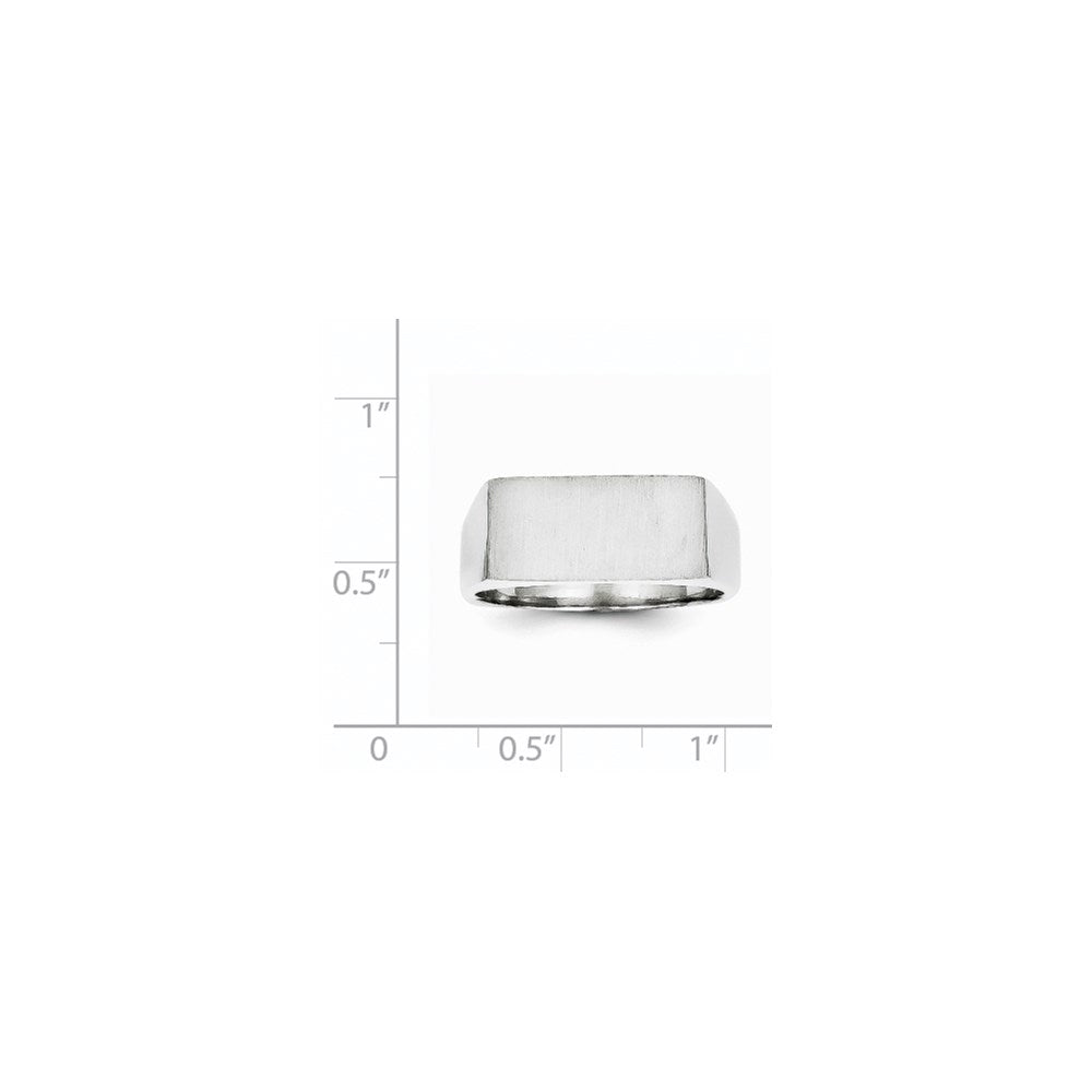 14k White Gold 16.5x8.0mm Closed Back Signet Ring