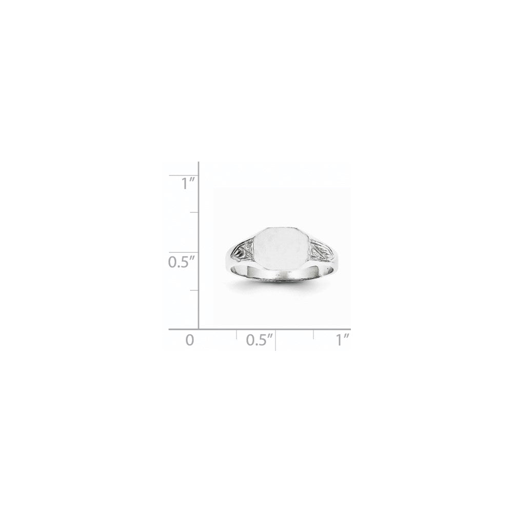 14k White Gold 9.0x7.0mm Closed Back Signet Ring