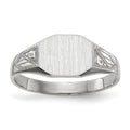 14k White Gold 9.0x7.0mm Closed Back Signet Ring