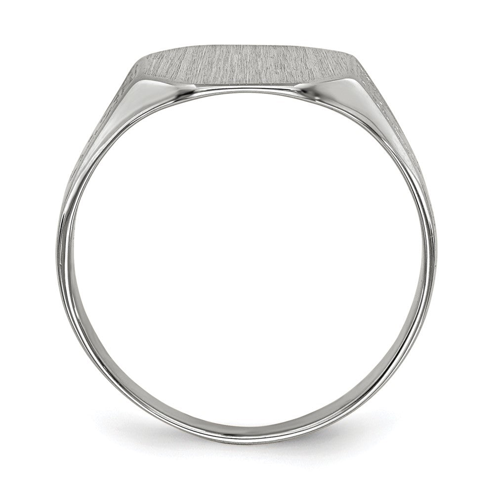 14k White Gold 10.5x9.0mm Closed Back Signet Ring