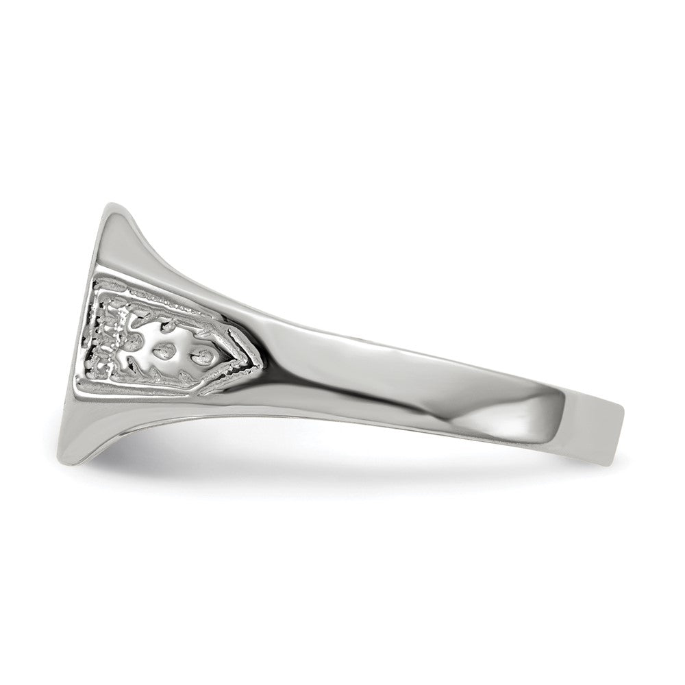 14k White Gold 10.5x9.0mm Closed Back Signet Ring