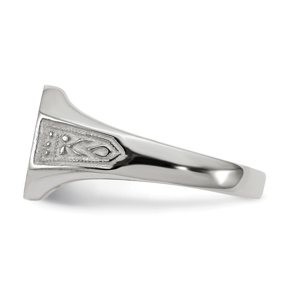 14k White Gold 11.0x9.0mm Closed Back Signet Ring