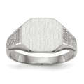14k White Gold 11.0x9.0mm Closed Back Signet Ring