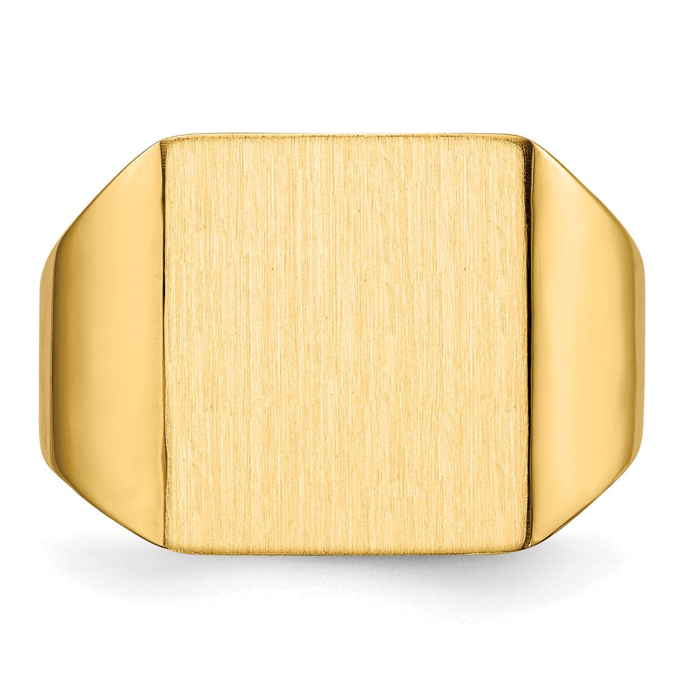 14k 13.5x15.0mm Open Back Mens Signet Ring