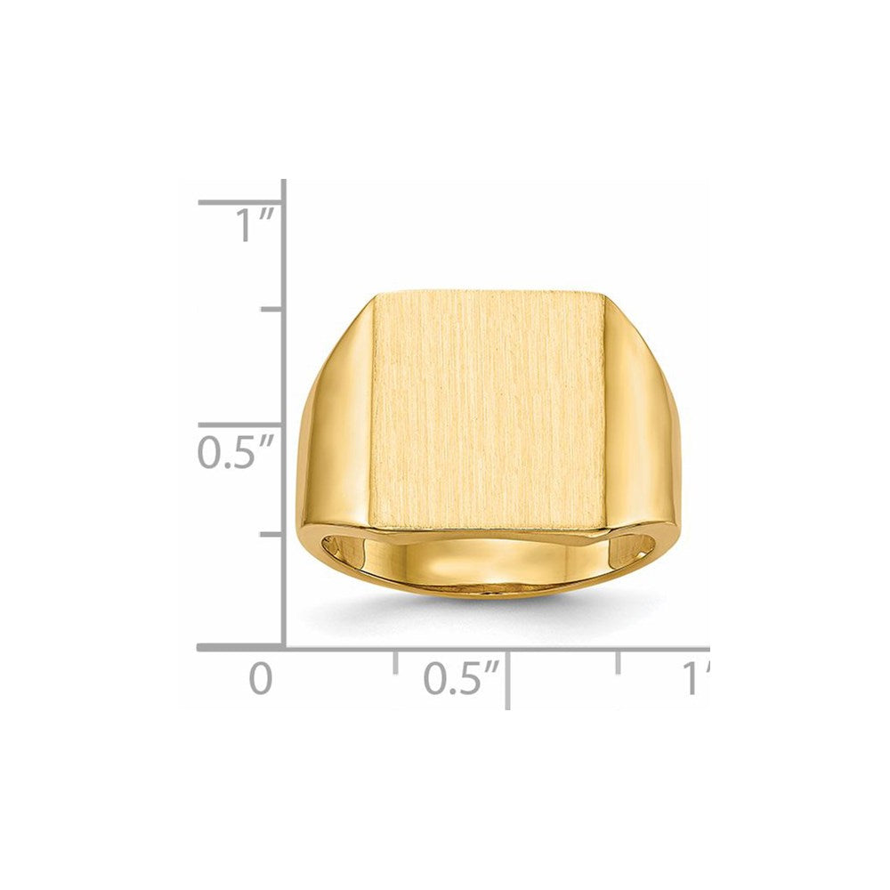 14k 13.5x15.0mm Open Back Mens Signet Ring