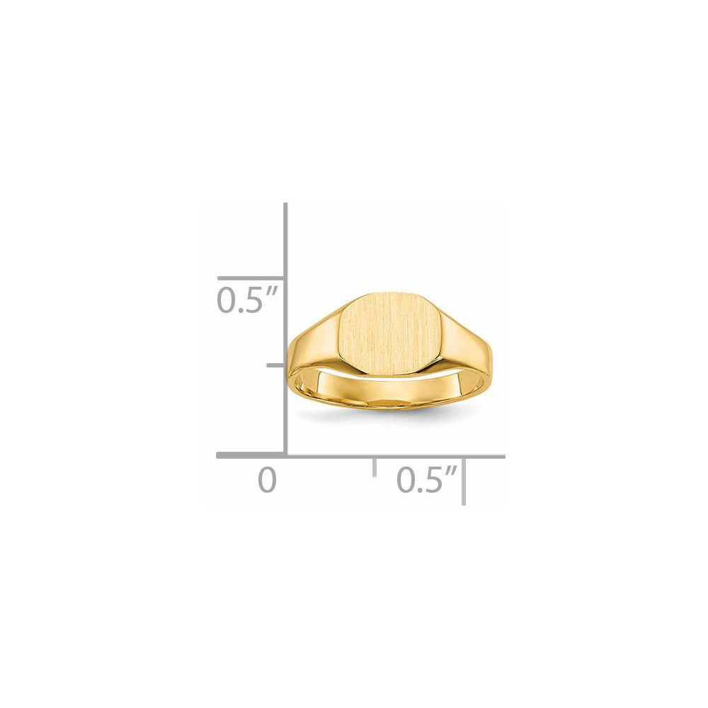 14k 8.0x6.25mm Closed Back Signet Ring