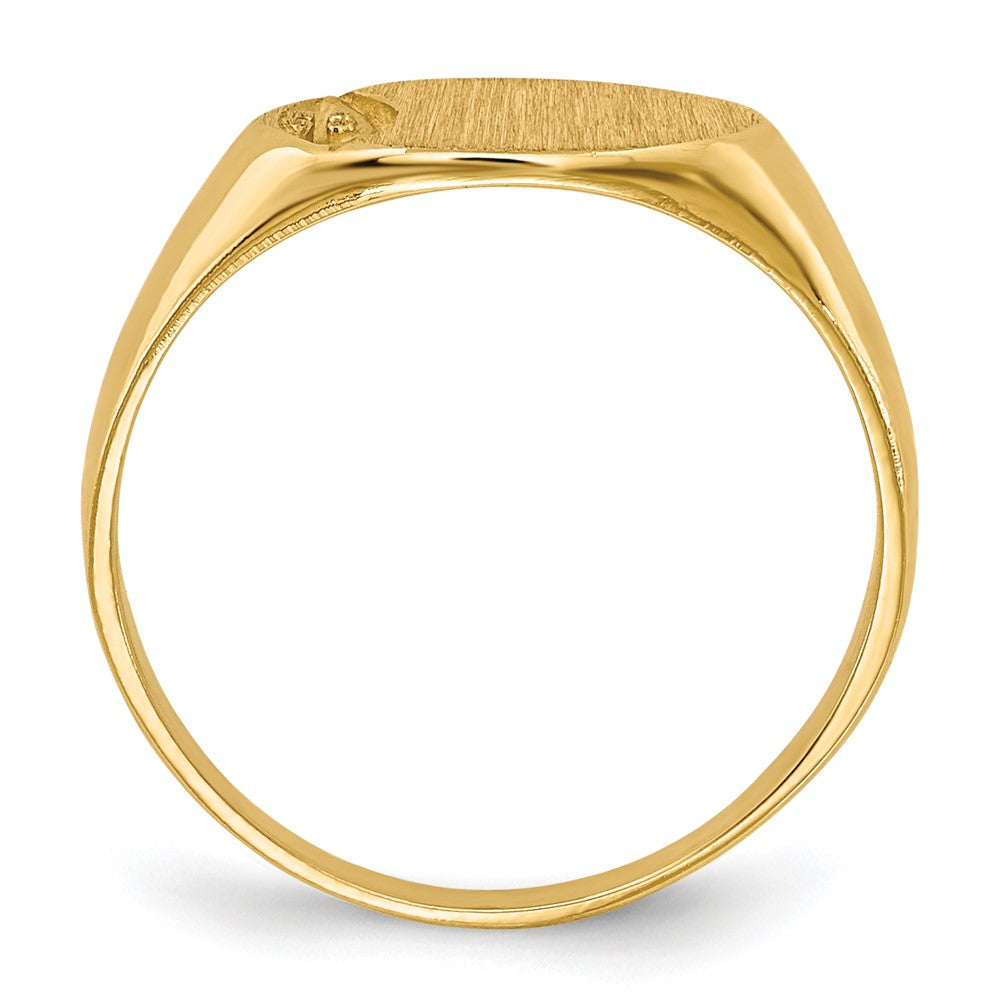 14k Child's .005ct. Diamond 10x6mm Closed Back Signet Ring Mounting
