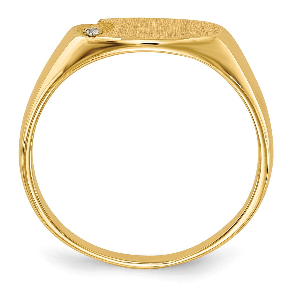 14k Child's VS Diamond Closed Back Signet Ring