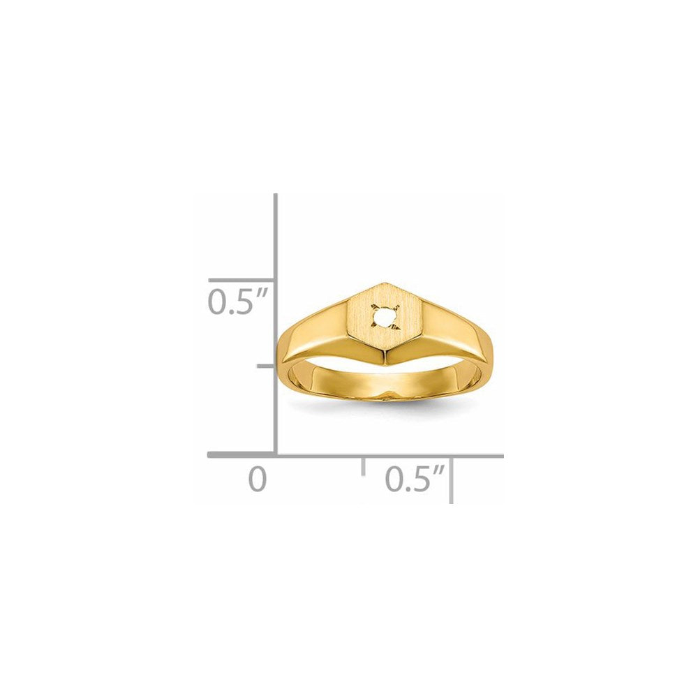 14k Child's AA Diamond Open Back Signet Ring