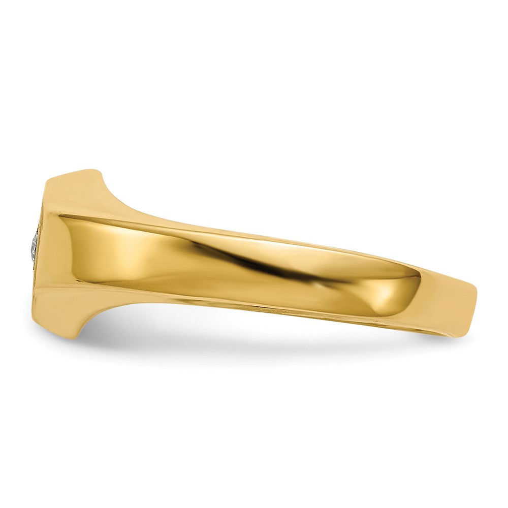 14k Child's VS Diamond Open Back Signet Ring