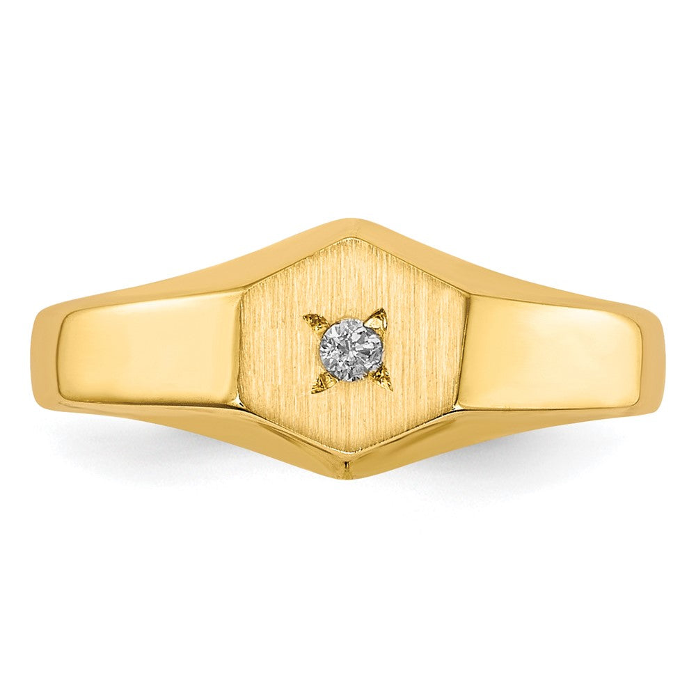 14k Child's VS Diamond Open Back Signet Ring