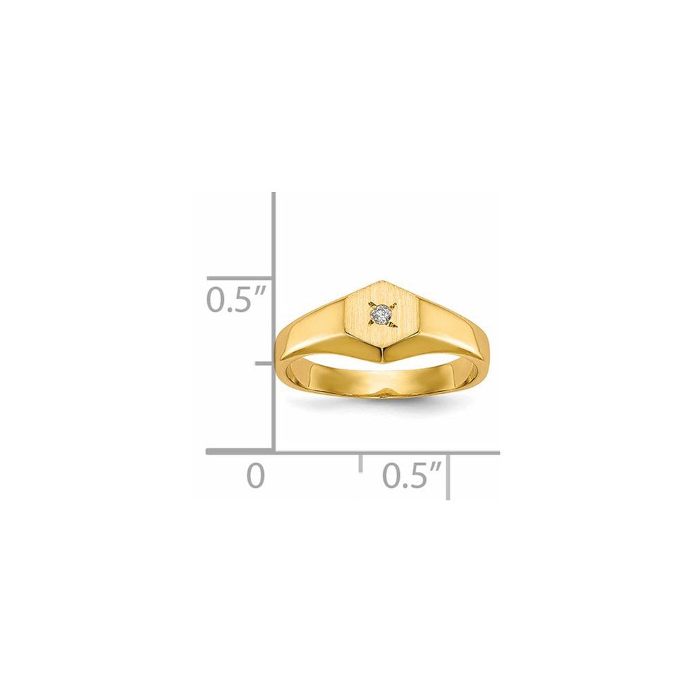 14k Child's VS Diamond Open Back Signet Ring