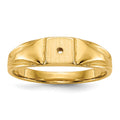 14k Child's Diamond Ring Mounting 4.5mmx4.5mm Closed Back