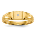 14k Child's VS Diamond Closed Back Signet Ring