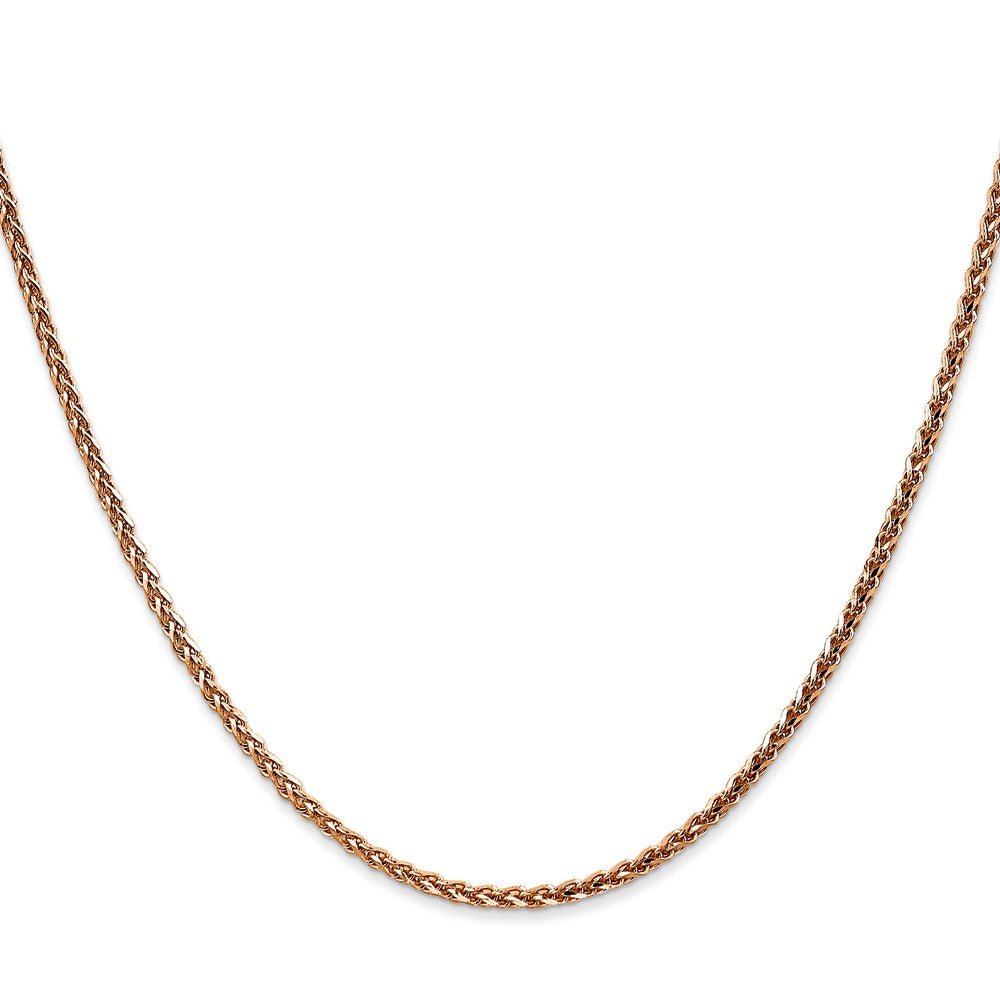 14k Rose Gold 2.1mm D/C Spiga Chain