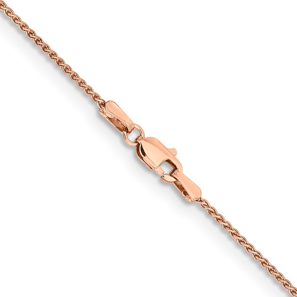 14k Rose Gold 1.25mm Solid Polished Spiga Chain