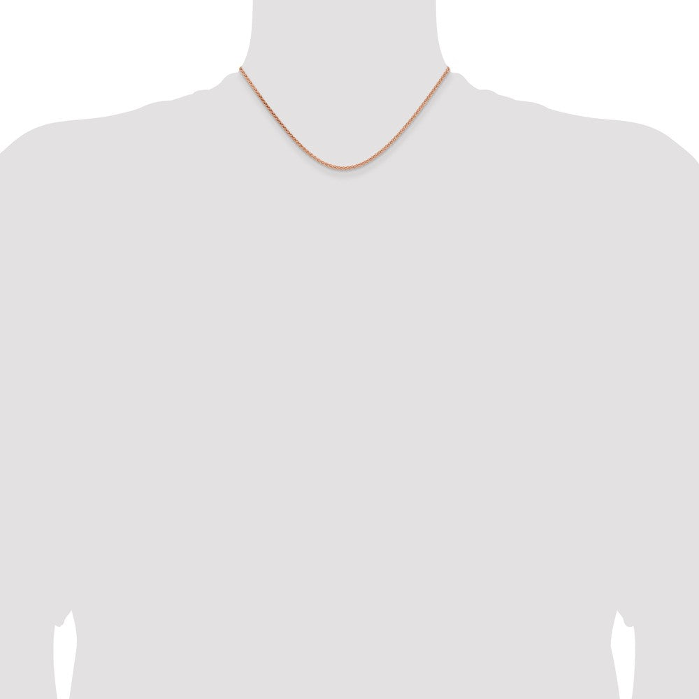 14k Rose Gold 2.1mm Solid Polished Spiga Chain