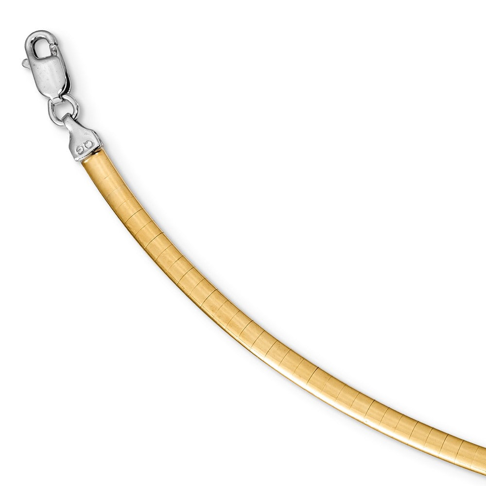 Sterling Silver Gold-pltd 3mm Reversible w/ ext Cubetto Chain