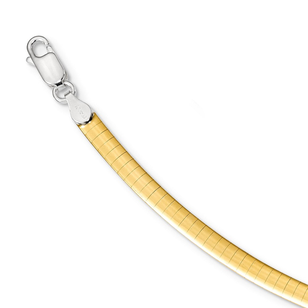 Sterling Silver Gold-plated 4mm Reversible w/ ext Cubetto Chain
