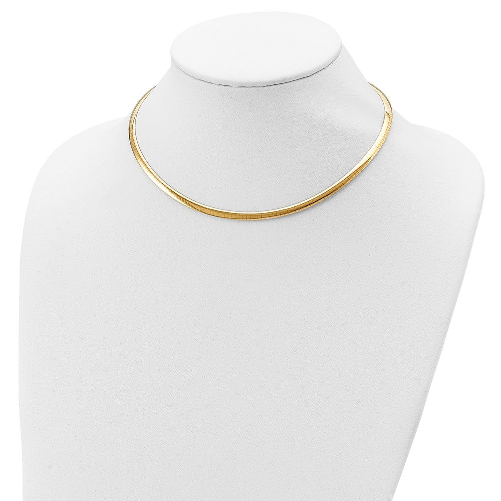 Sterling Silver Gold-plated 4mm Reversible w/ ext Cubetto Chain