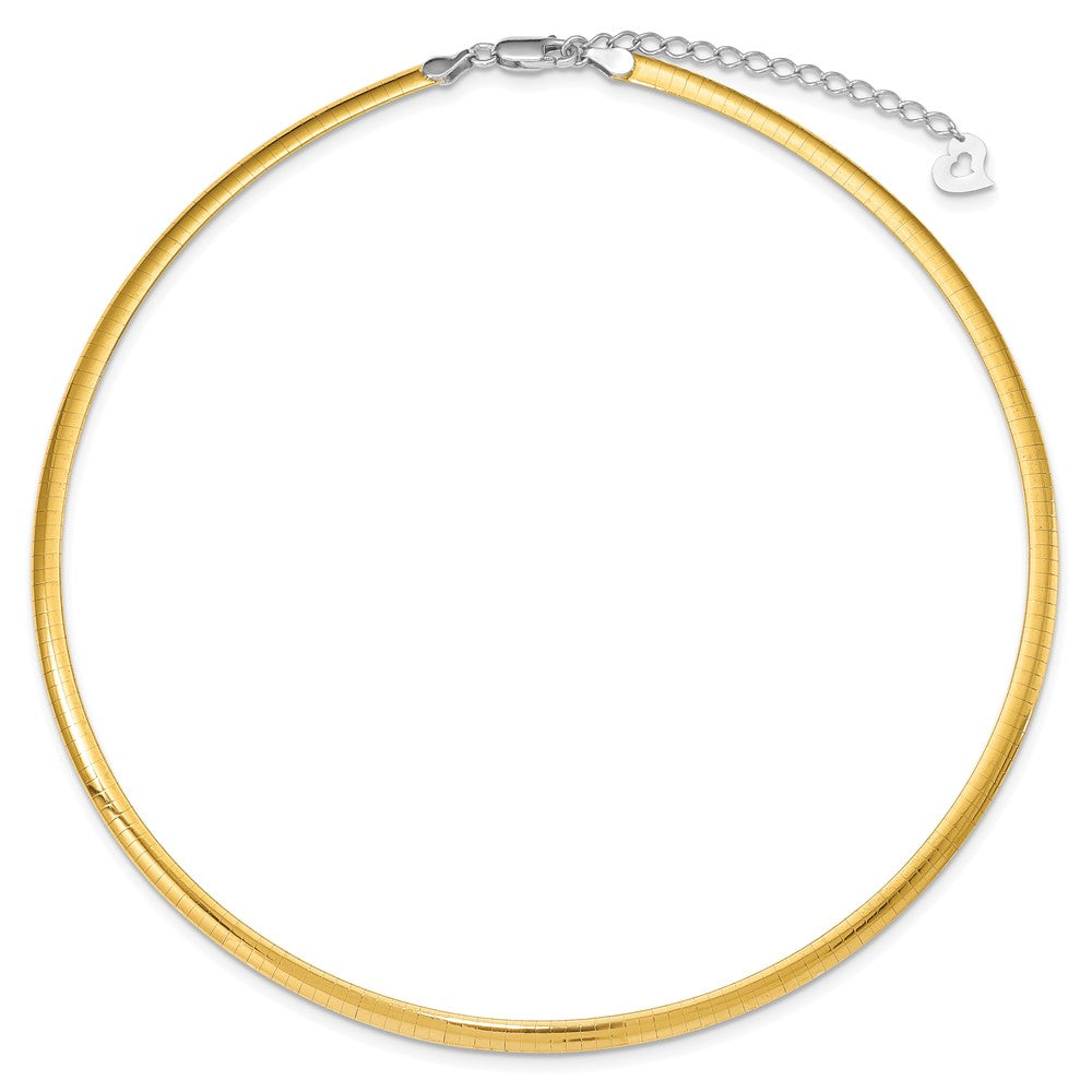 Sterling Silver Gold-plated 4mm Reversible w/ ext Cubetto Chain