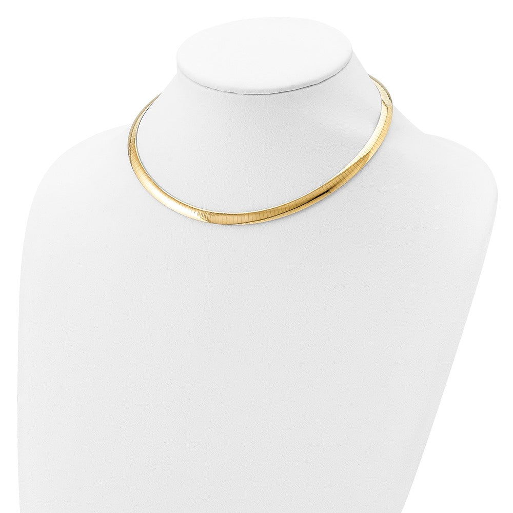 Sterling Silver Gold-plated 6mm Reversible w/ ext Cubetto Chain