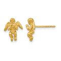 14k Polished & Diamond-Cut Angel Earrings