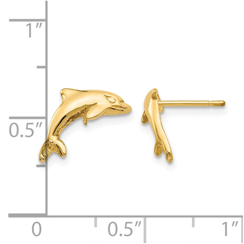 14k Dolphin Earrings