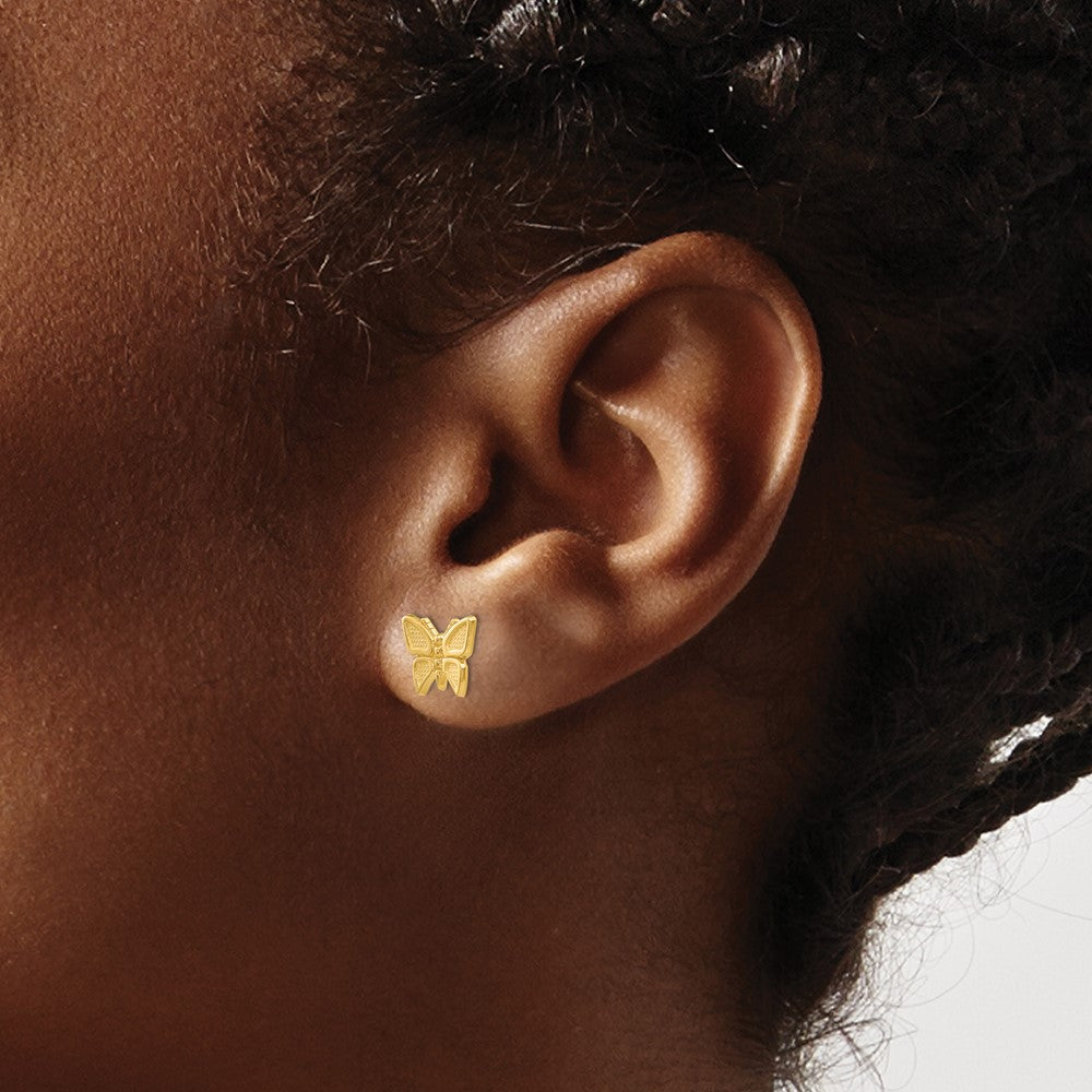 14K Polished Butterfly Post Earrings