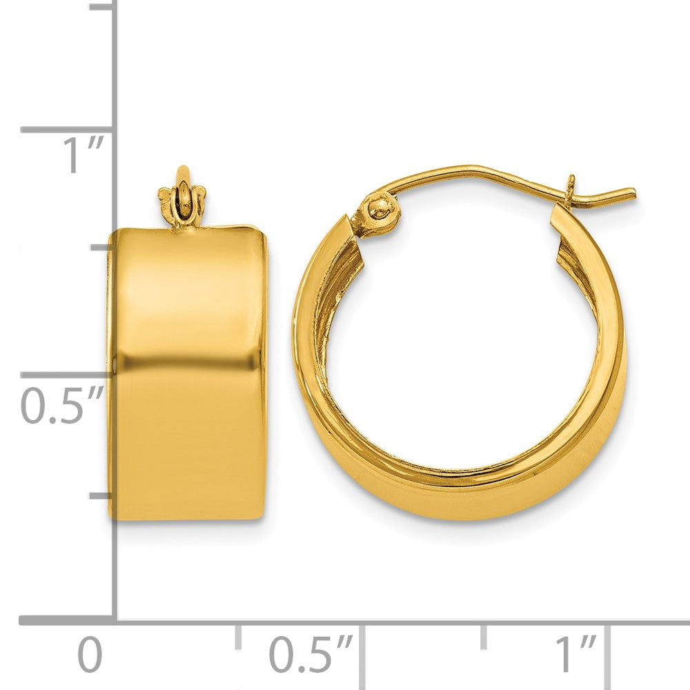 14K 8.25mm Polished Hoop Earrings