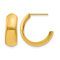 14k Polished 6.5mm J-Hoop Earrings