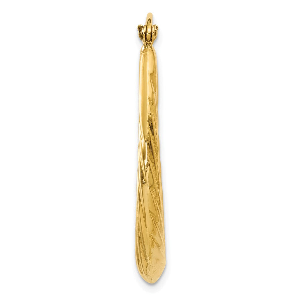 Single 14k Polished Twisted Oval Hollow Hoop Earring