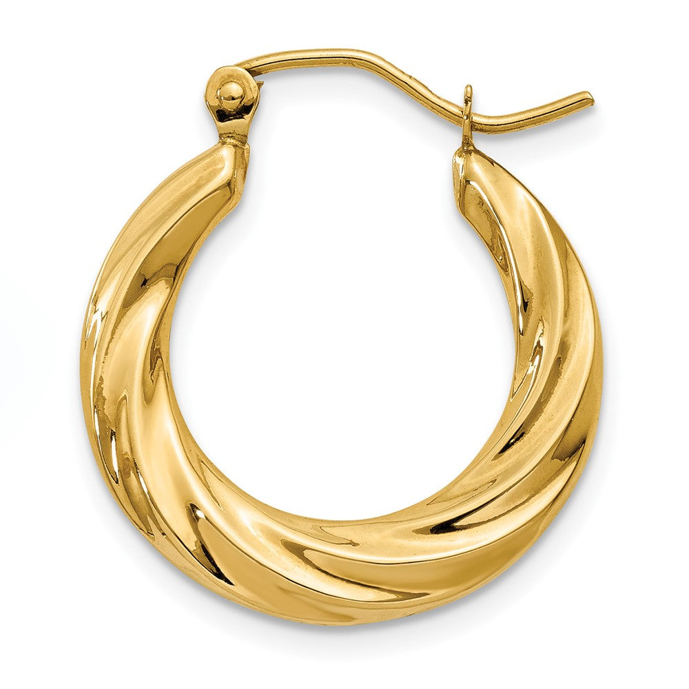 Single 14k Polished Twisted Hollow Hoop Earring