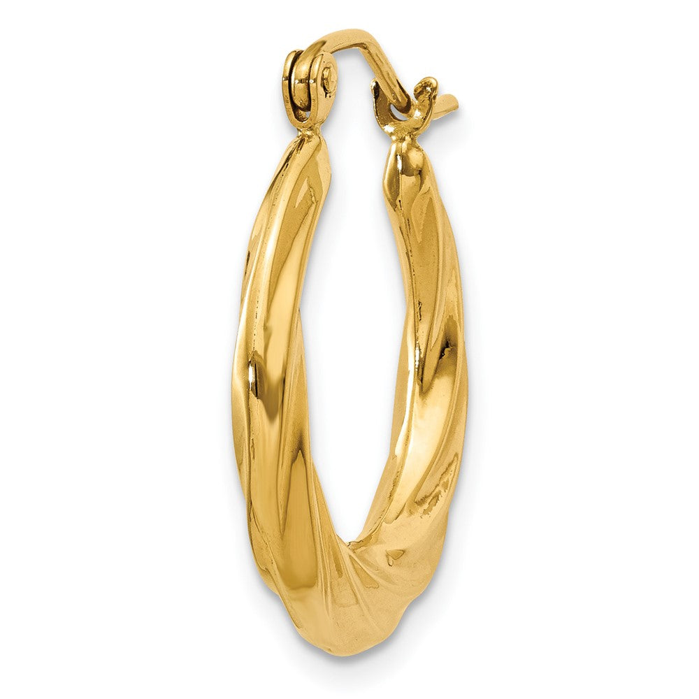 Single 14k Polished Twisted Hollow Hoop Earring