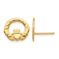 14k Claddagh Post Earrings