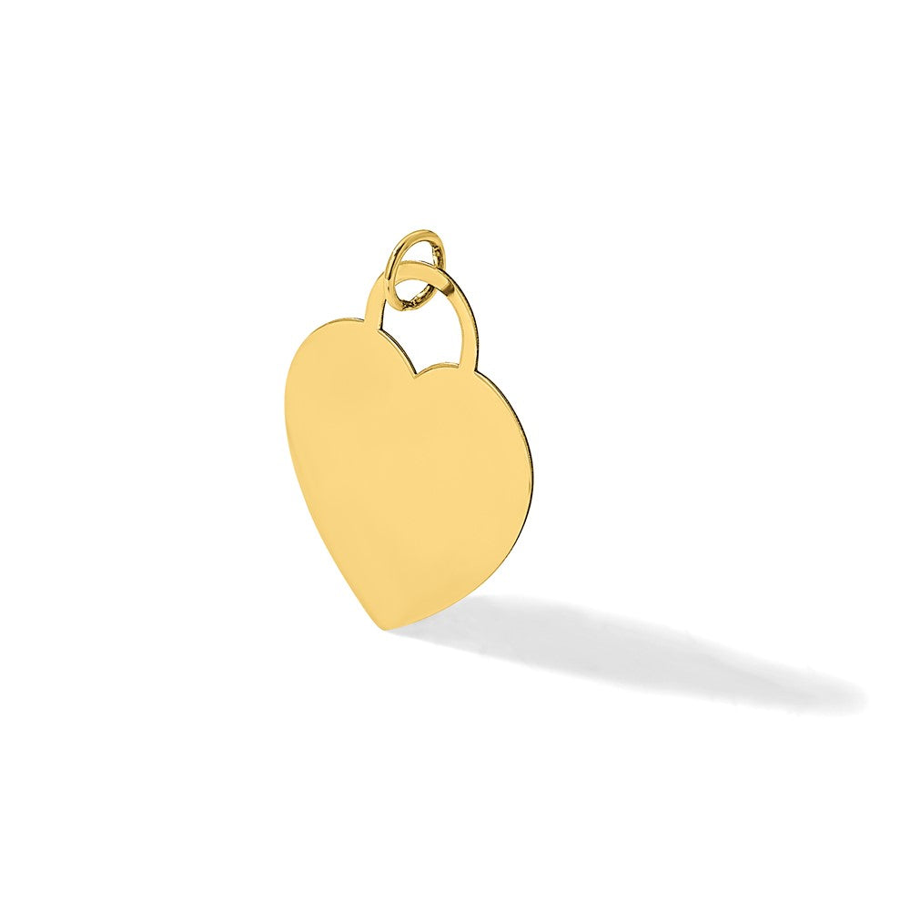 14K Polished Heart Shaped Disc Pendant