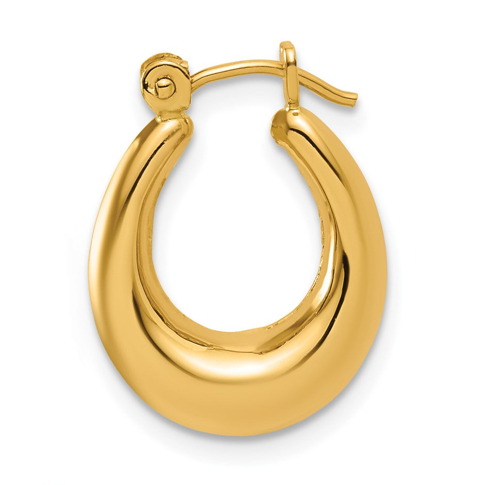 Single 14k Polished Oval Hollow Hoop Earring
