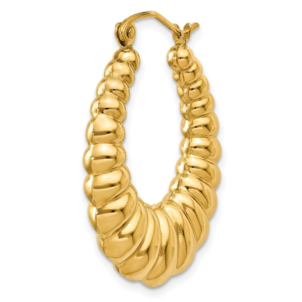 Single 14k Polished Scalloped Hoop Earring