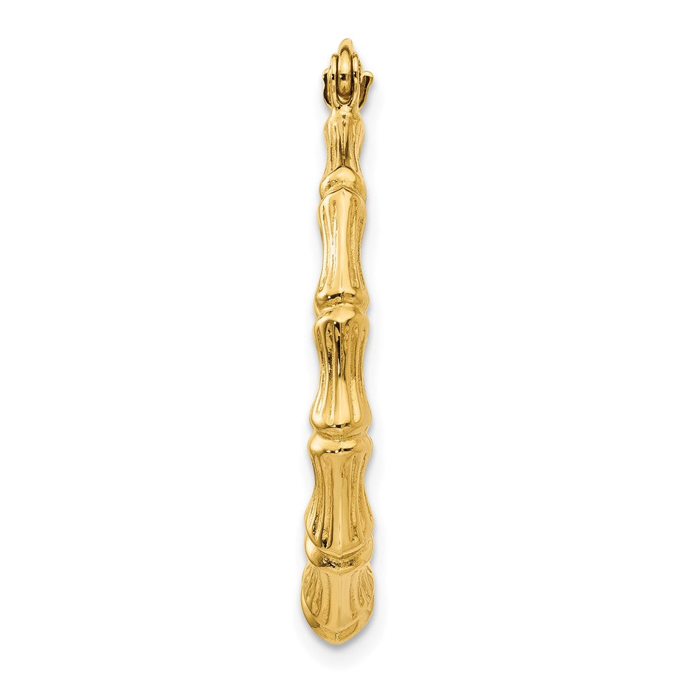 Single 14k Polished Bamboo Hoop Earring